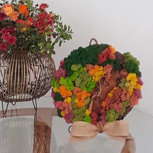 Pădure, toamna-Tablou/Decorațiune cu licheni stabilizați, d=30 cm