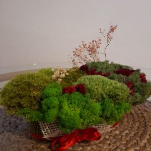 Decorațiune cu mușchi, licheni și plante stabilizate, 28x17cm