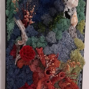 Tablou cu licheni, decor marin, recif, 22 x 30 cm