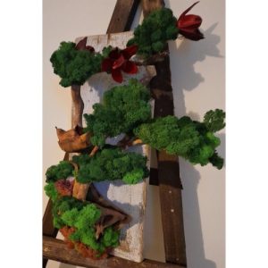 Bonsai cu flori roșii, 50 x 20 cm