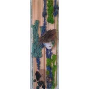 Tablou cu licheni, mască venețiană, 14 x 50 cm